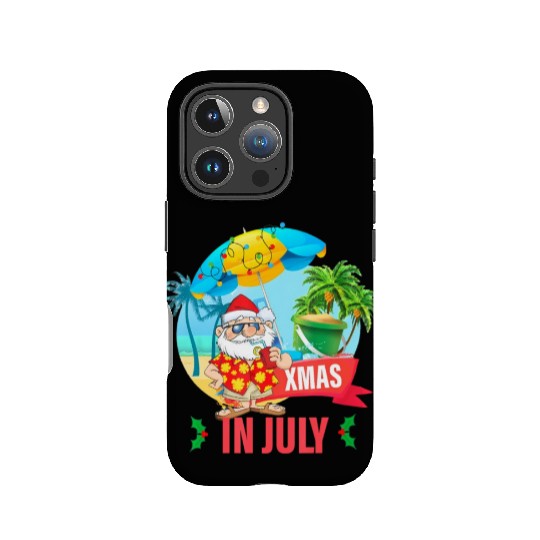 Christmas in July santa hat Xmas funny Summer IPhone Cases