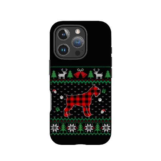 Red Plaid Schnauzer Ugly Dog IPhone Cases