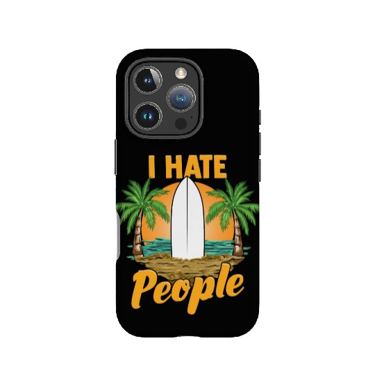 Funny I Hate People Relaxing Beach Vacation Pun IPhone Cases