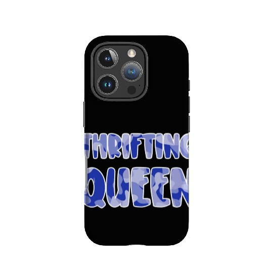 Thrifting Queen blue camo IPhone Cases