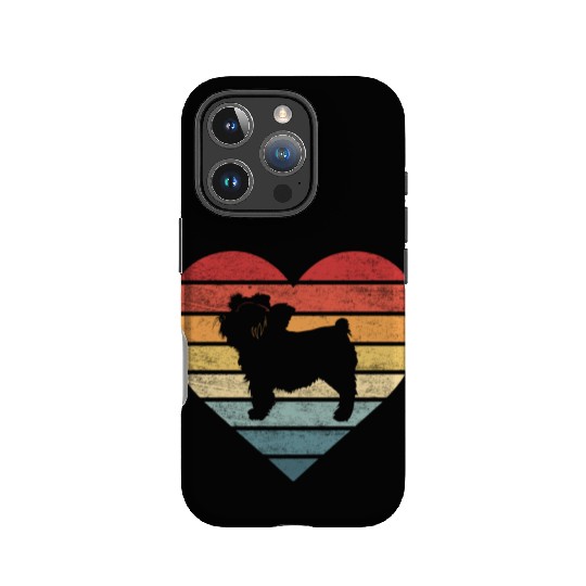 Yorkie Lover Retro Sunset Silhouette IPhone Cases