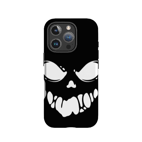 Black Spooky scary Ghost face IPhone Cases design