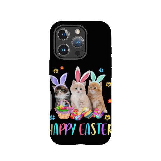 Happy Easter Three Cat Wearing Bunny Ear Kitty IPhone Cases