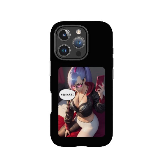 Cyberpunk Waifu Influencer Design 4 IPhone Cases