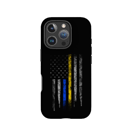 Gold Blue Line 911 Police Dispatcher First IPhone Cases
