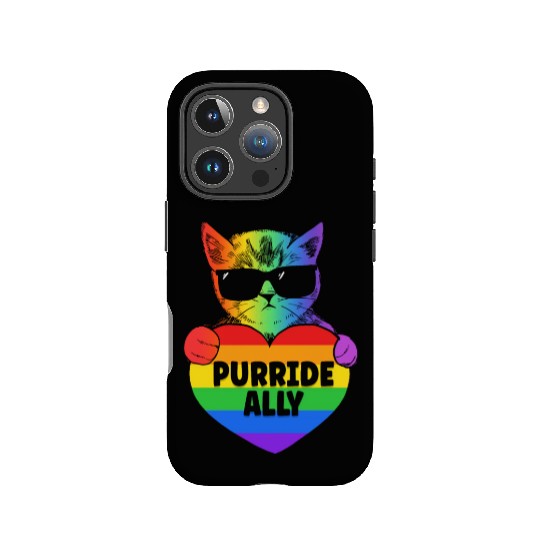 Purride Ally Cat Rainbow LGBT Pride Month Feline IPhone Cases
