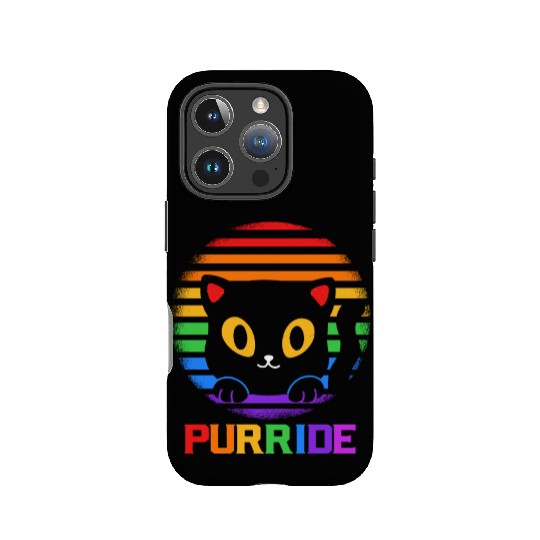 Purride Ally Cat Rainbow LGBT Pride Month Feline IPhone Cases