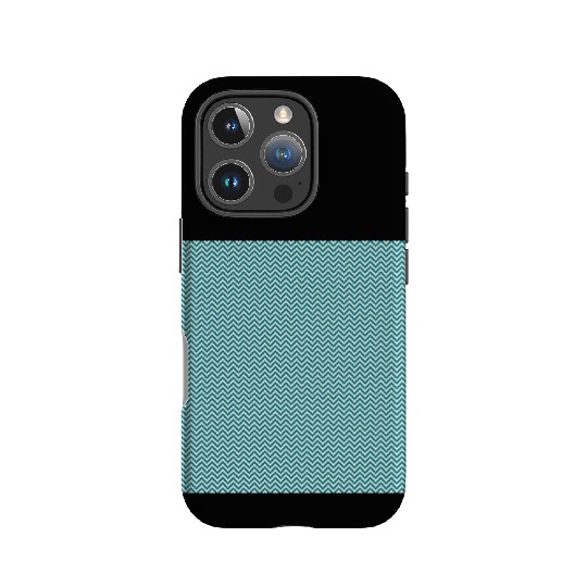 Retro Teal Chevron Pattern IPhone Cases