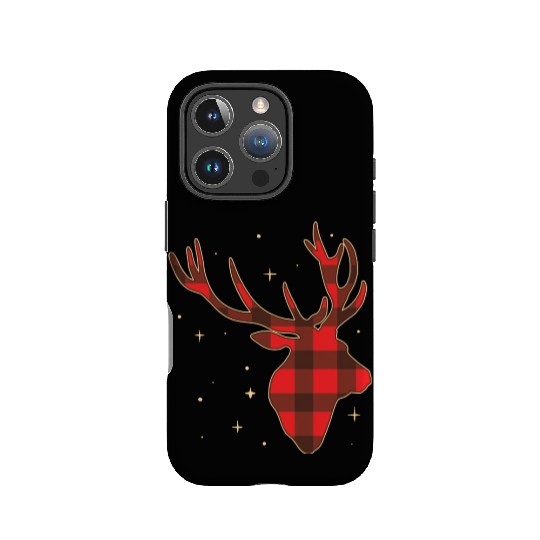 Classic Red Black Christmas Buffalo Deer Funny Fan IPhone Cases