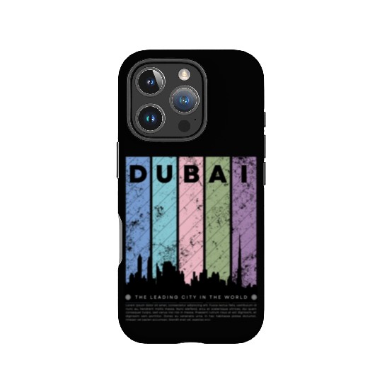 Black Colorful Dubai The Leading City in the World IPhone Cases