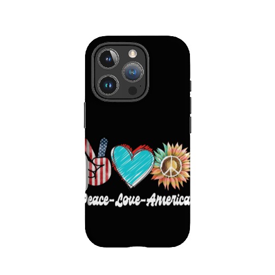 Peace Love America US Flag Fourth Womens JULY 4TH IPhone Cases