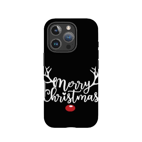 Merry Christmas - Red Nose Reindeer IPhone Cases
