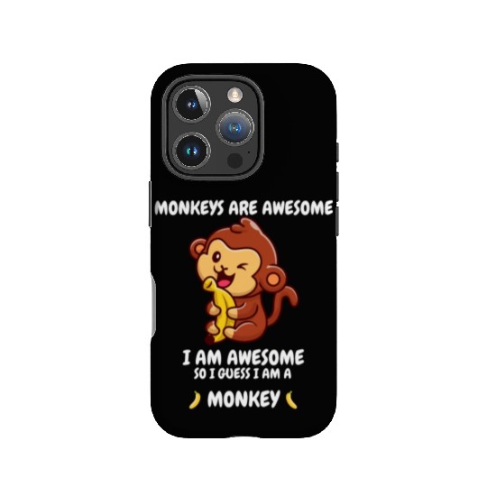 Cute monkey with a banana IPhone Cases