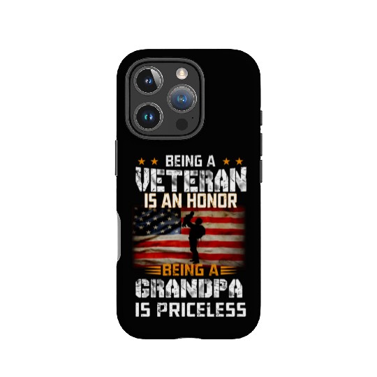 Mens Being A Veteran Is An Honor Grandpa Is Pricel IPhone Cases