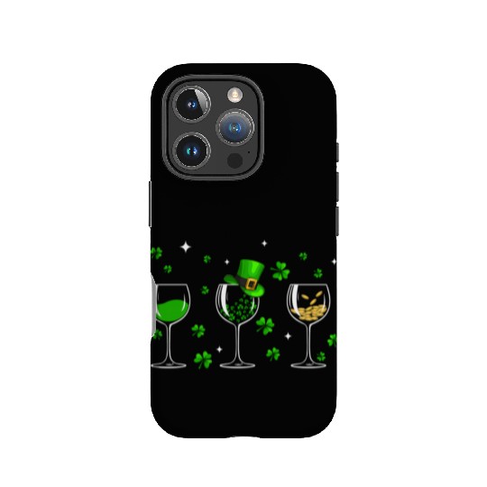 Three Wine Glasses Clover Shamrock St Patrick Day IPhone Cases