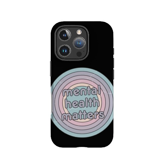 Mental Health Matters | Retro Circle French Grey IPhone Cases