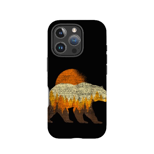 Full Moon Trees Wildlife Forest Bear Lover IPhone Cases