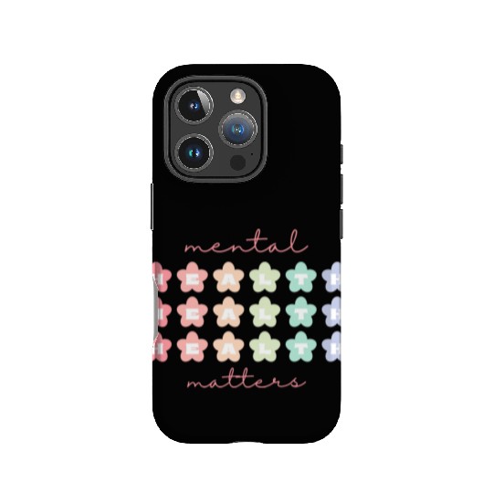 Mental Health Matters Retro Flowers Pastel Rainbow IPhone Cases