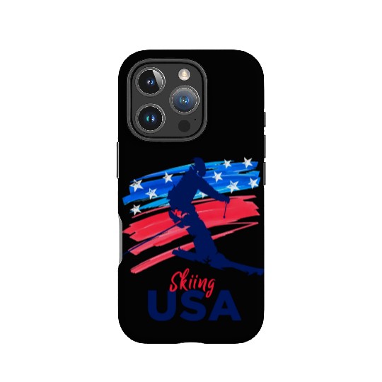 Skiing Usa Support The Team Usa Flag Ski Winter IPhone Cases