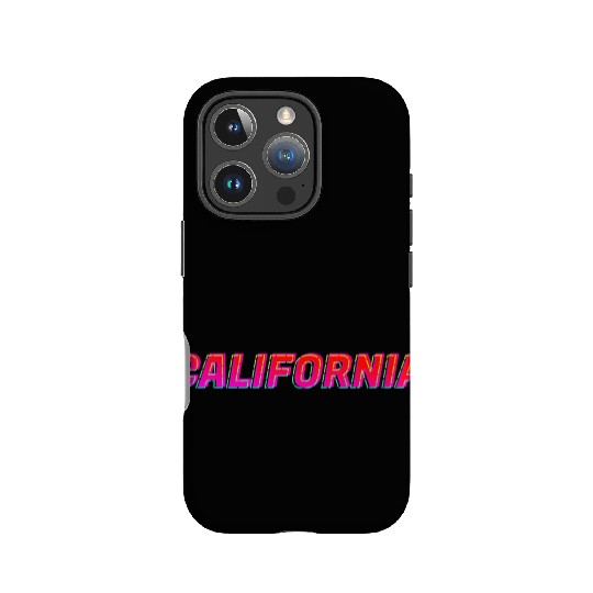California Neon Text Sign Typography Outline IPhone Cases