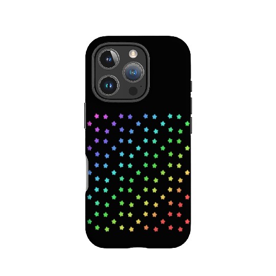 Black Rainbow Stars pattern green IPhone Cases