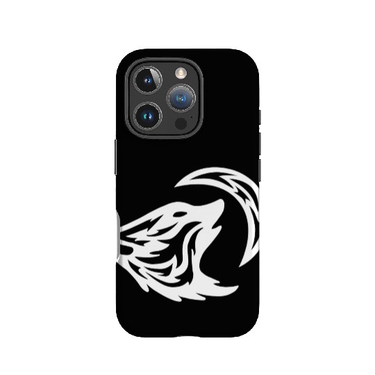 Tribal White Howling Wolf Tattoo 70s IPhone Cases