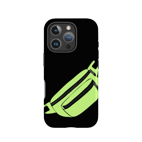 Lime Green Fanny Pack Illustration IPhone Cases