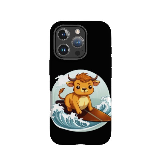 Surfing Cow on Surfboard, Adventurous Animal IPhone Cases