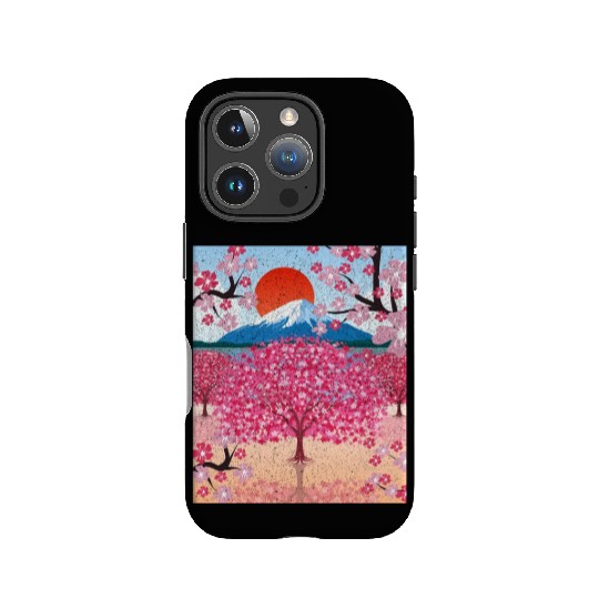 Sunset Sakura Mountains Gift Cherry Blossoms IPhone Cases