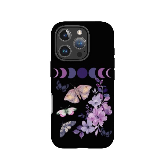 Violet Purple Moon Moth Flower IPhone Cases