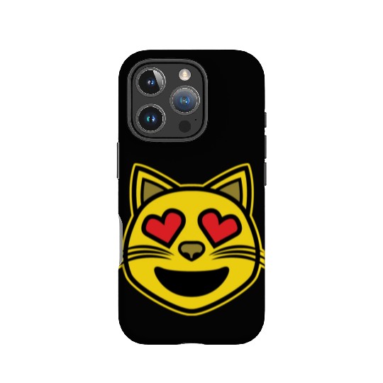Heart Eyes Smiling Cat Face Funny Feline Lover IPhone Cases