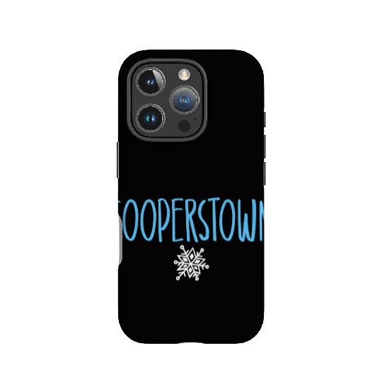 Cooperstown Ny Snowflake Drawing Light Blue Text IPhone Cases