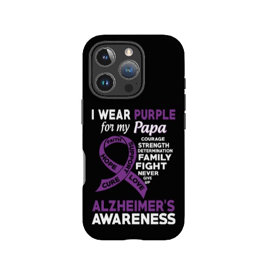 I Wear Purple For My Papa Alzheimer s Awareness IPhone Cases
