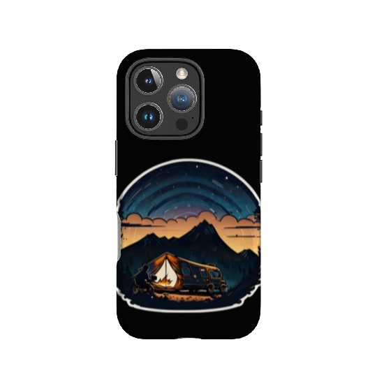 Camper Sitting By A Campfire IPhone Cases