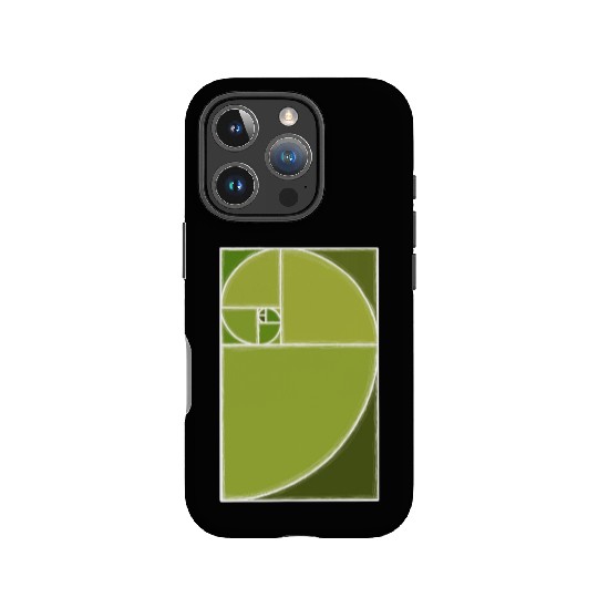 Olive Green Fibonacci Spiral IPhone Cases