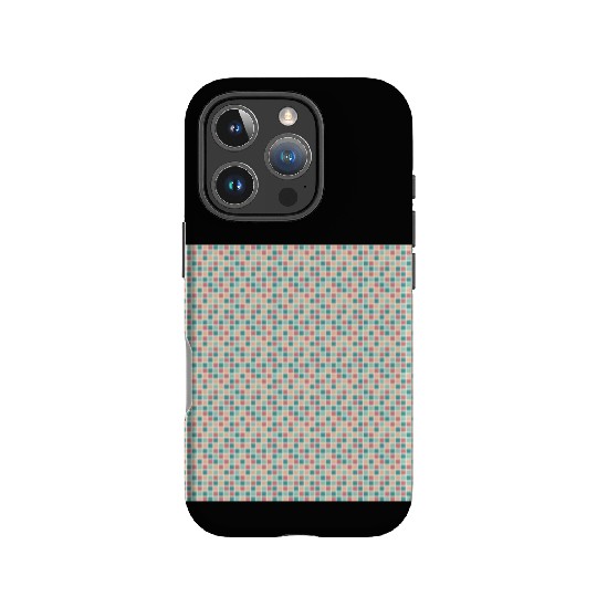 Retro Checkered Pattern Yellow Teal Coral IPhone Cases