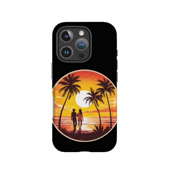 sunset beach romantic couple IPhone Cases