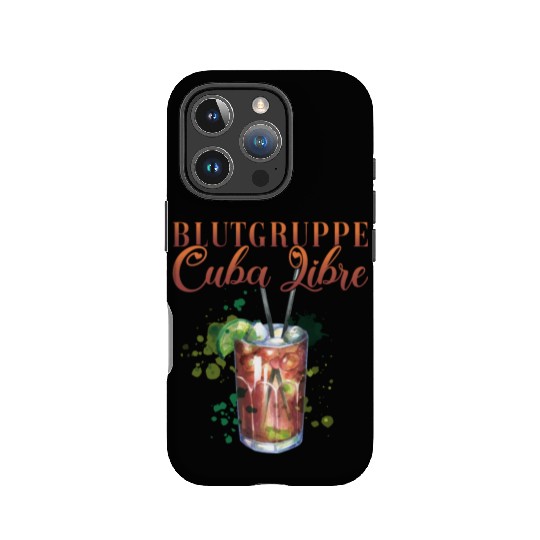 Blutgruppe Cuba Libre Cocktail Bartender IPhone Cases
