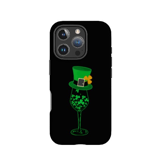 Irish Green Shamrock St Patrick's Day Wine Drinkin IPhone Cases