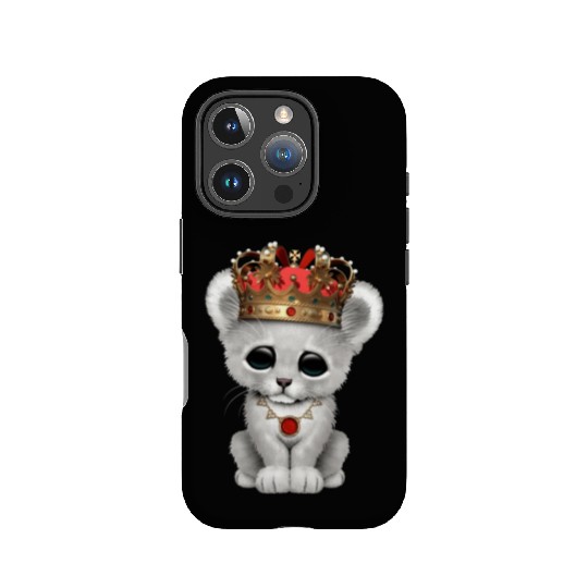 Cute Royal White Lion Wearing Crown IPhone Cases