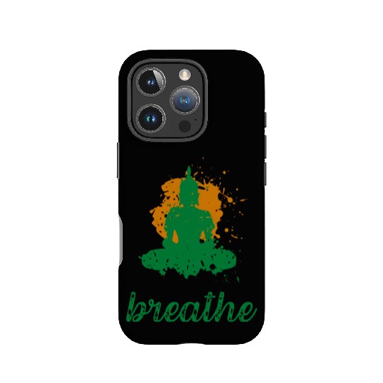 Breathe quote Buddha graphic IPhone Cases