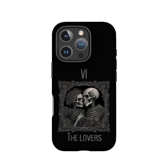 Skeleton lovers tarot card style goth Halloween IPhone Cases