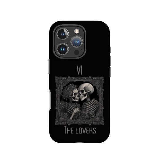 Skeleton lovers tarot card style goth Halloween IPhone Cases