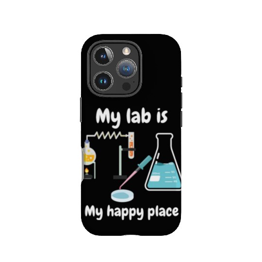 My lab is my happy place, biology and science IPhone Cases