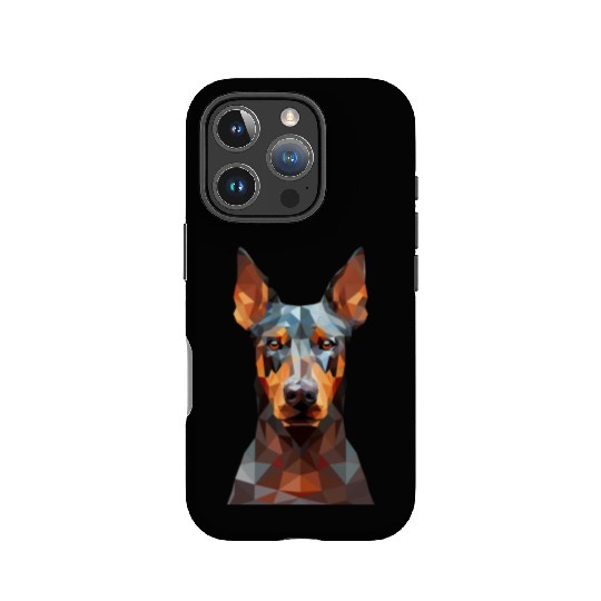 geometric Doberman: Polygon Art IPhone Cases