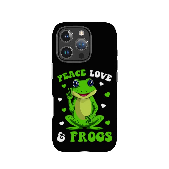 Peace Love Frogs Lover Frog Kids Girls Women IPhone Cases