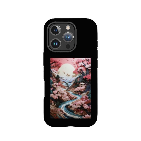 Mosaic Zen Garden River - Cherry Blossom IPhone Cases