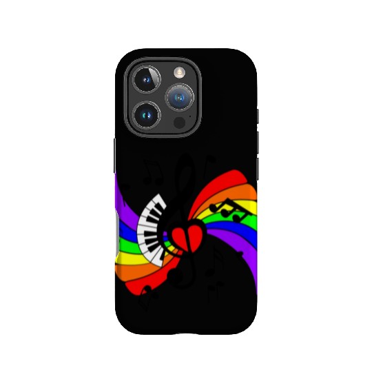 Piano music key with rainbow IPhone Cases
