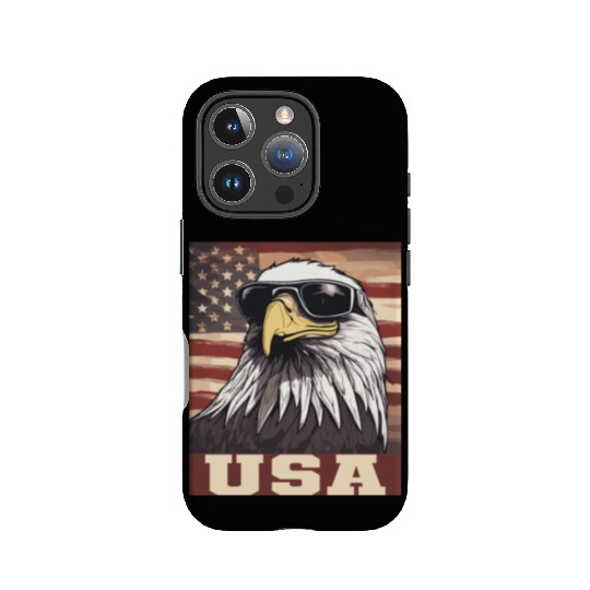 gift idea bald eagle american flag IPhone Cases
