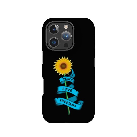 Sunflower Peace love freedom IPhone Cases